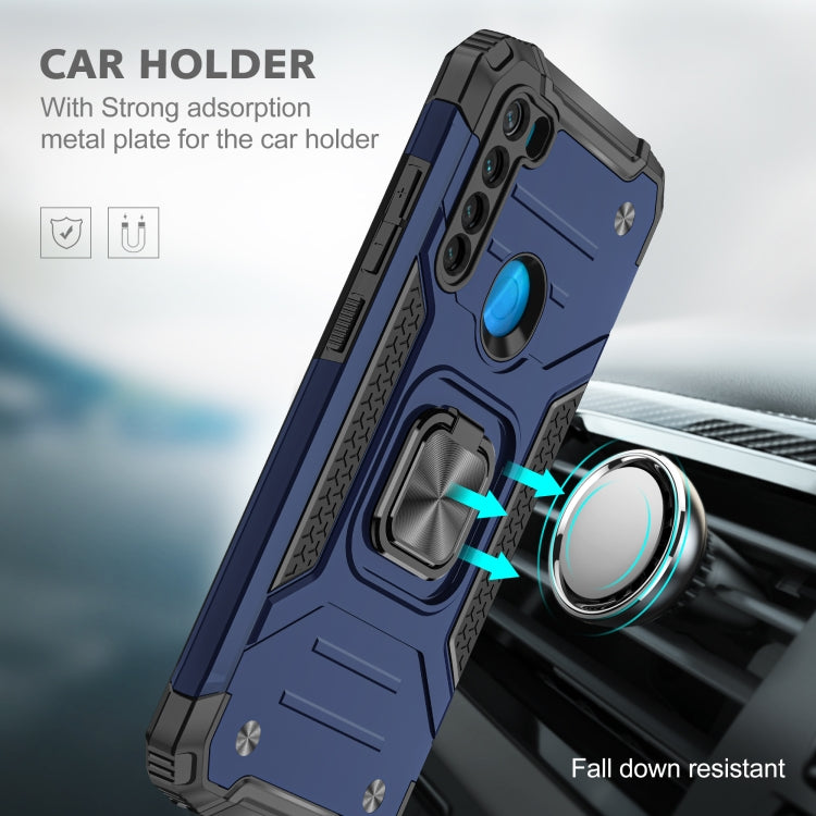 For Xiaomi Redmi Note 8 Magnetic Armor Shockproof TPU + PC Case with Metal Ring Holder