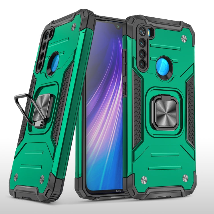 For Xiaomi Redmi Note 8 Magnetic Armor Shockproof TPU + PC Case with Metal Ring Holder