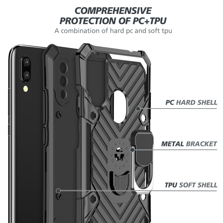 For Xiaomi Redmi 7 Cool Armor PC + TPU Shockproof Case with 360 Degree Rotation Ring Holder