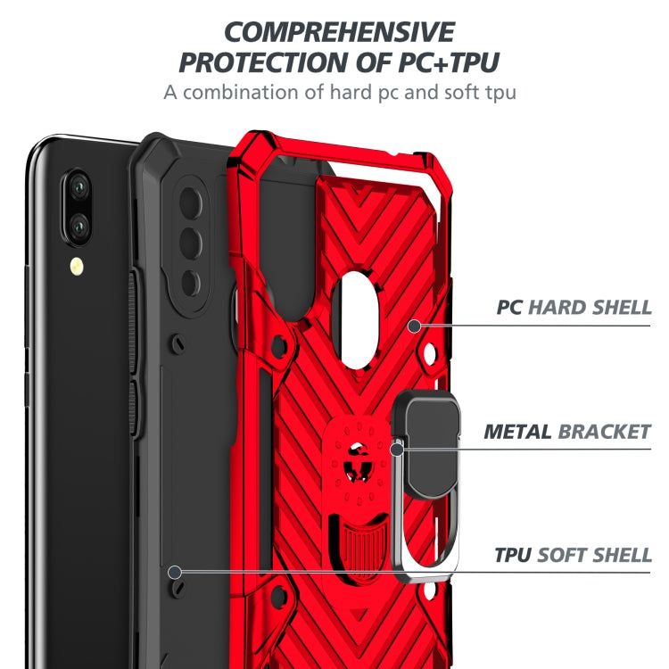 For Xiaomi Redmi 7 Cool Armor PC + TPU Shockproof Case with 360 Degree Rotation Ring Holder