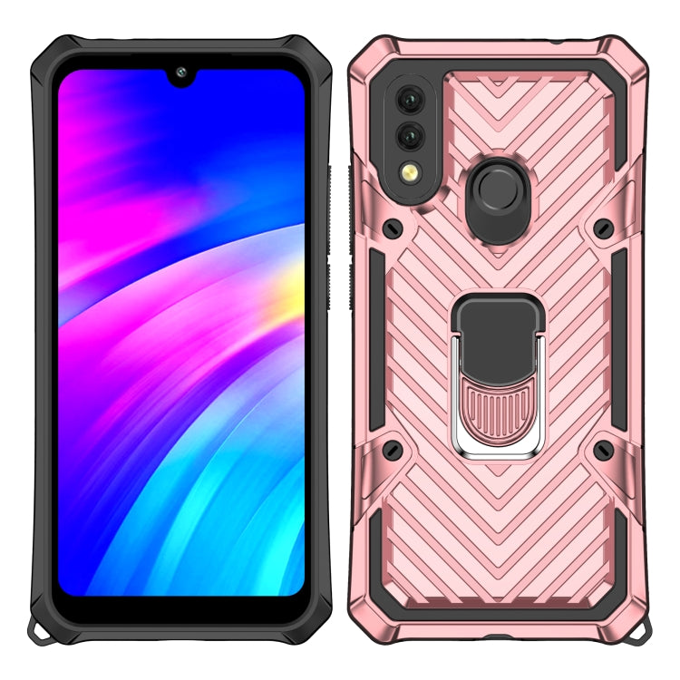 For Xiaomi Redmi 7 Cool Armor PC + TPU Shockproof Case with 360 Degree Rotation Ring Holder