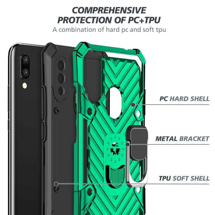 For Xiaomi Redmi 7 Cool Armor PC + TPU Shockproof Case with 360 Degree Rotation Ring Holder