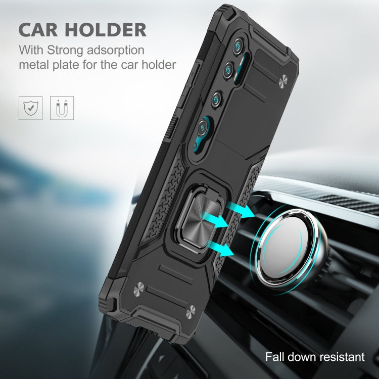 For Xiaomi Mi CC9 Pro Magnetic Armor Shockproof TPU + PC Case with Metal Ring Holder