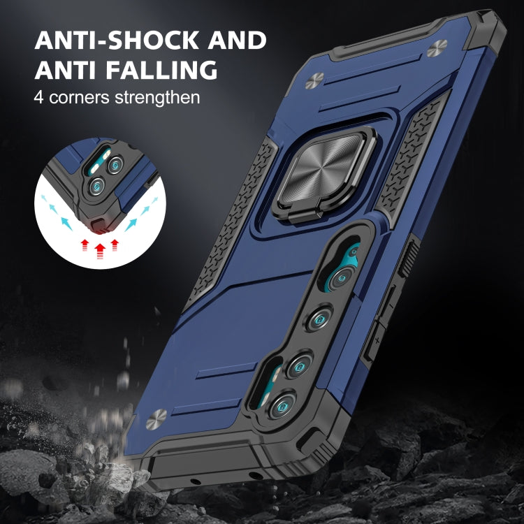 For Xiaomi Mi CC9 Pro Magnetic Armor Shockproof TPU + PC Case with Metal Ring Holder