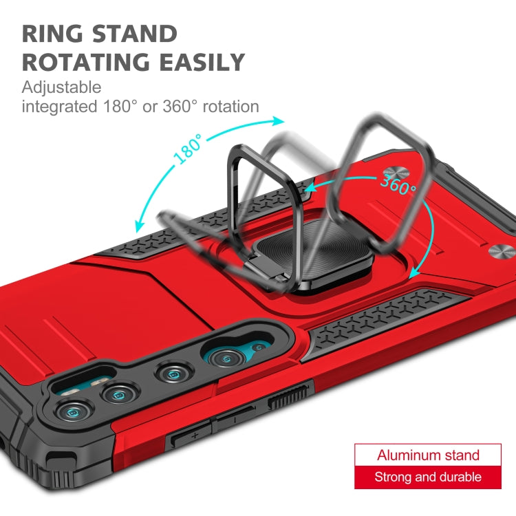 For Xiaomi Mi CC9 Pro Magnetic Armor Shockproof TPU + PC Case with Metal Ring Holder