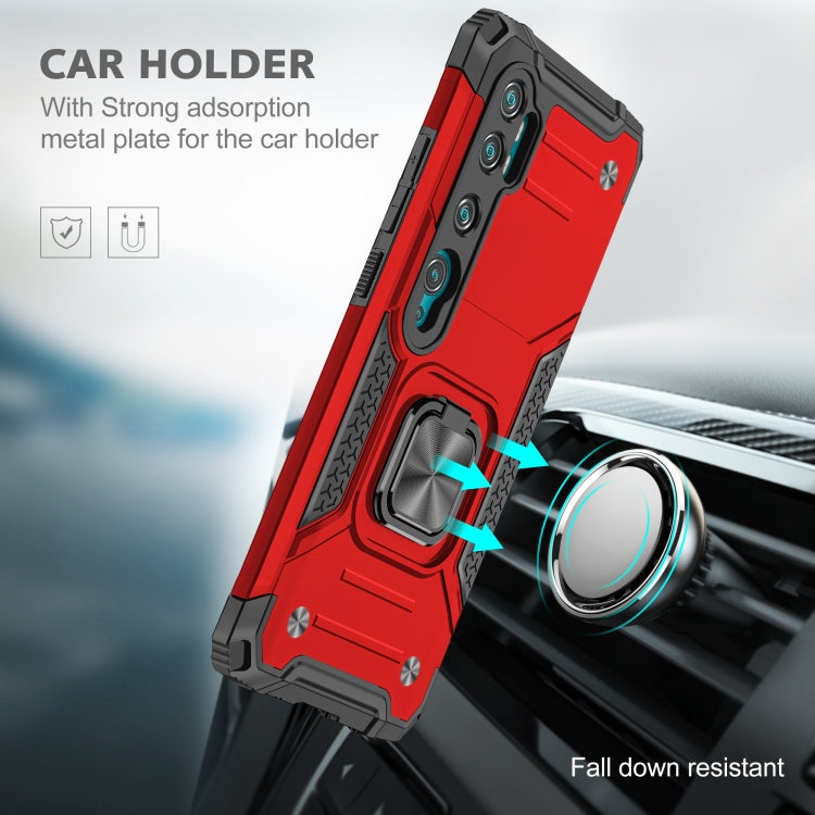 For Xiaomi Mi CC9 Pro Magnetic Armor Shockproof TPU + PC Case with Metal Ring Holder