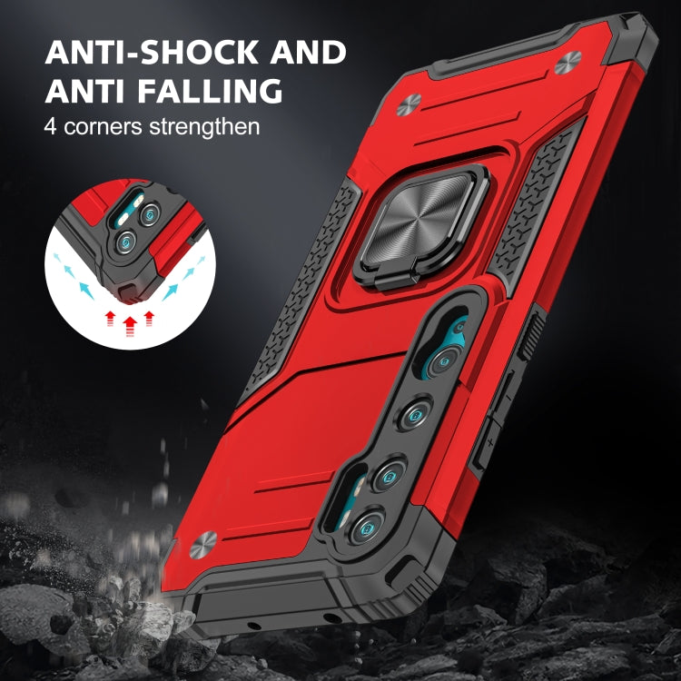 For Xiaomi Mi CC9 Pro Magnetic Armor Shockproof TPU + PC Case with Metal Ring Holder