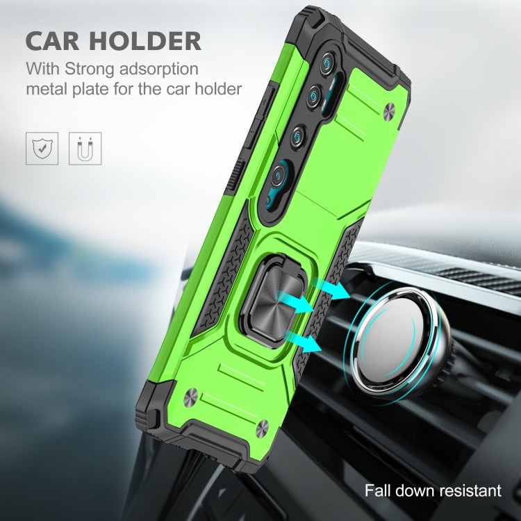 For Xiaomi Mi CC9 Pro Magnetic Armor Shockproof TPU + PC Case with Metal Ring Holder