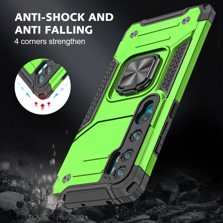 For Xiaomi Mi CC9 Pro Magnetic Armor Shockproof TPU + PC Case with Metal Ring Holder