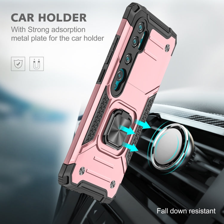 For Xiaomi Mi CC9 Pro Magnetic Armor Shockproof TPU + PC Case with Metal Ring Holder