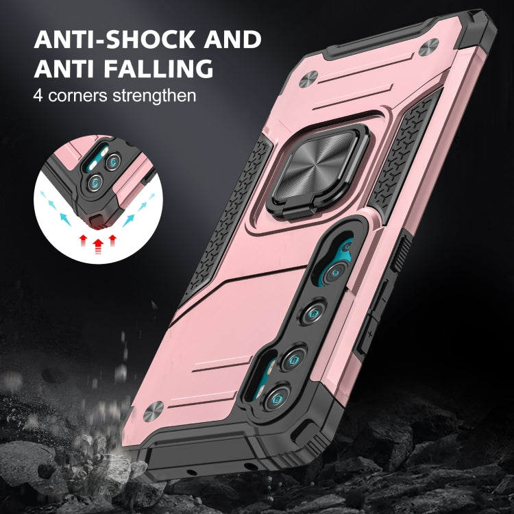 For Xiaomi Mi CC9 Pro Magnetic Armor Shockproof TPU + PC Case with Metal Ring Holder