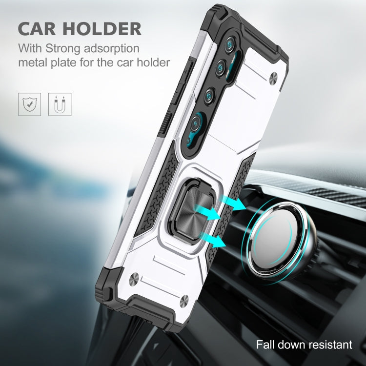 For Xiaomi Mi CC9 Pro Magnetic Armor Shockproof TPU + PC Case with Metal Ring Holder