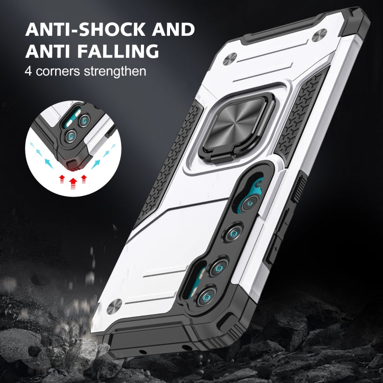 For Xiaomi Mi CC9 Pro Magnetic Armor Shockproof TPU + PC Case with Metal Ring Holder