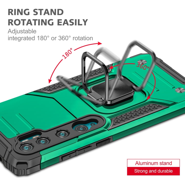 For Xiaomi Mi CC9 Pro Magnetic Armor Shockproof TPU + PC Case with Metal Ring Holder