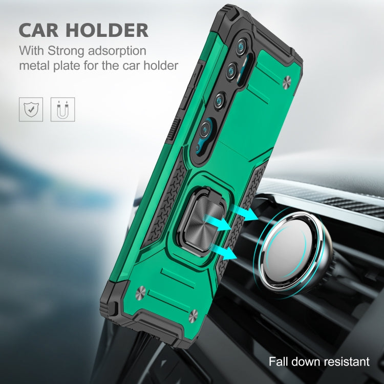 For Xiaomi Mi CC9 Pro Magnetic Armor Shockproof TPU + PC Case with Metal Ring Holder