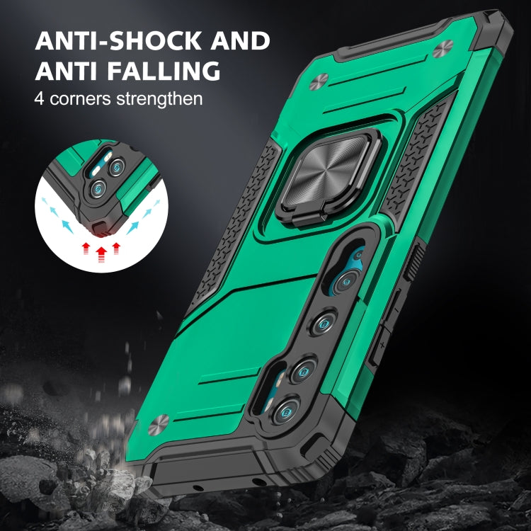 For Xiaomi Mi CC9 Pro Magnetic Armor Shockproof TPU + PC Case with Metal Ring Holder