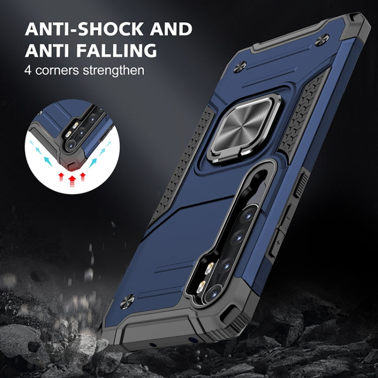 For Xiaomi Note 10 Lite Magnetic Armor Shockproof TPU + PC Case with Metal Ring Holder