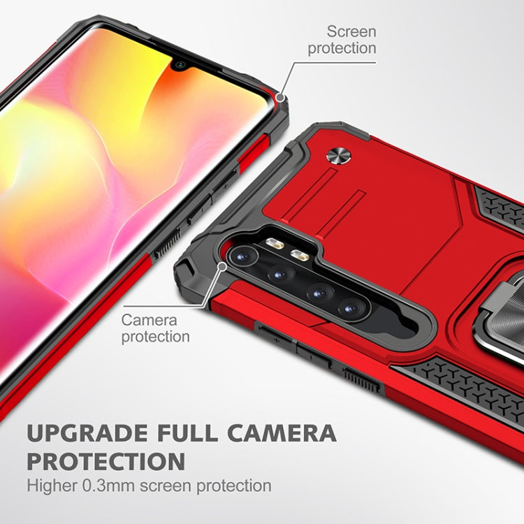 For Xiaomi Note 10 Lite Magnetic Armor Shockproof TPU + PC Case with Metal Ring Holder