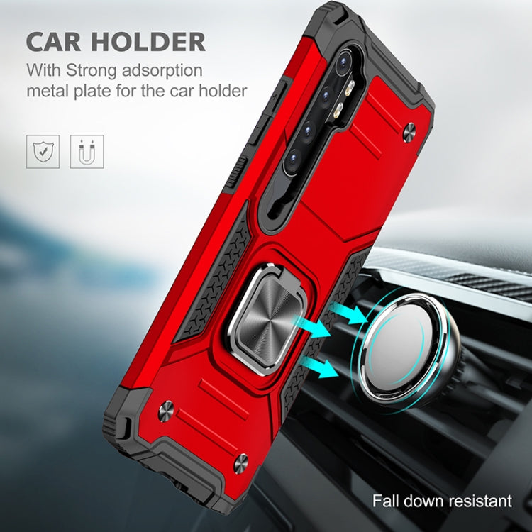 For Xiaomi Note 10 Lite Magnetic Armor Shockproof TPU + PC Case with Metal Ring Holder