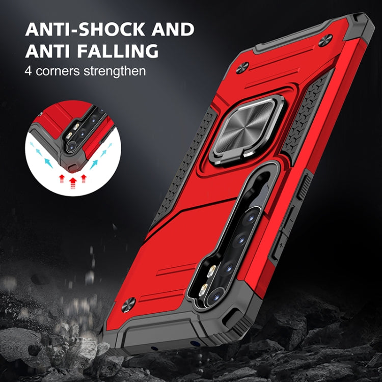 For Xiaomi Note 10 Lite Magnetic Armor Shockproof TPU + PC Case with Metal Ring Holder