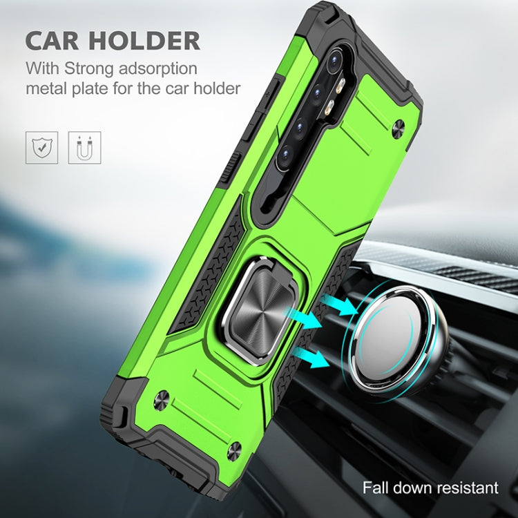 For Xiaomi Note 10 Lite Magnetic Armor Shockproof TPU + PC Case with Metal Ring Holder