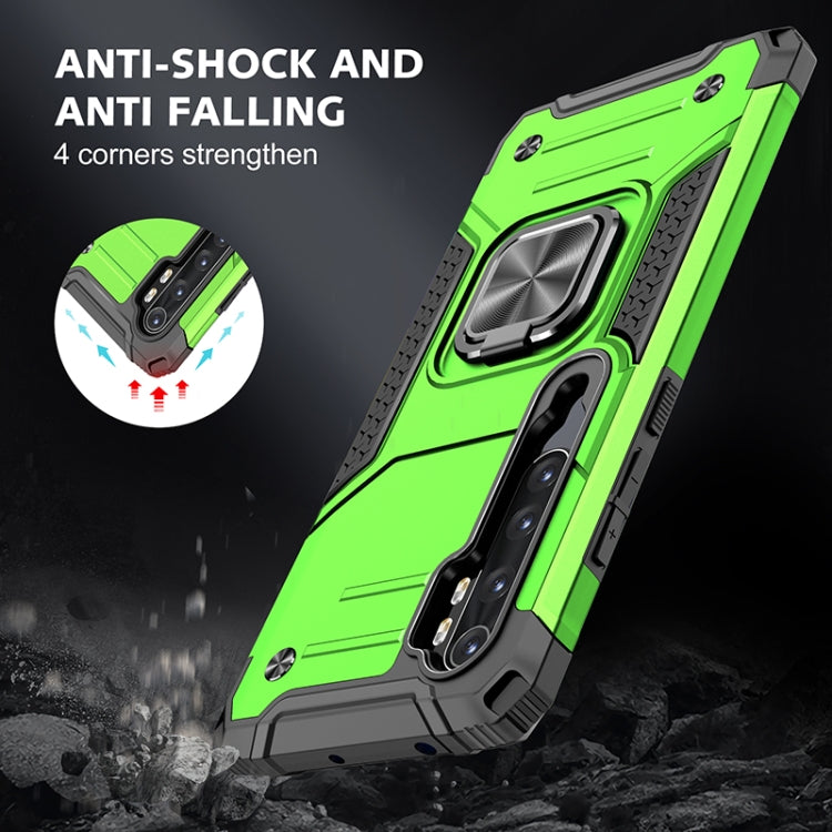 For Xiaomi Note 10 Lite Magnetic Armor Shockproof TPU + PC Case with Metal Ring Holder