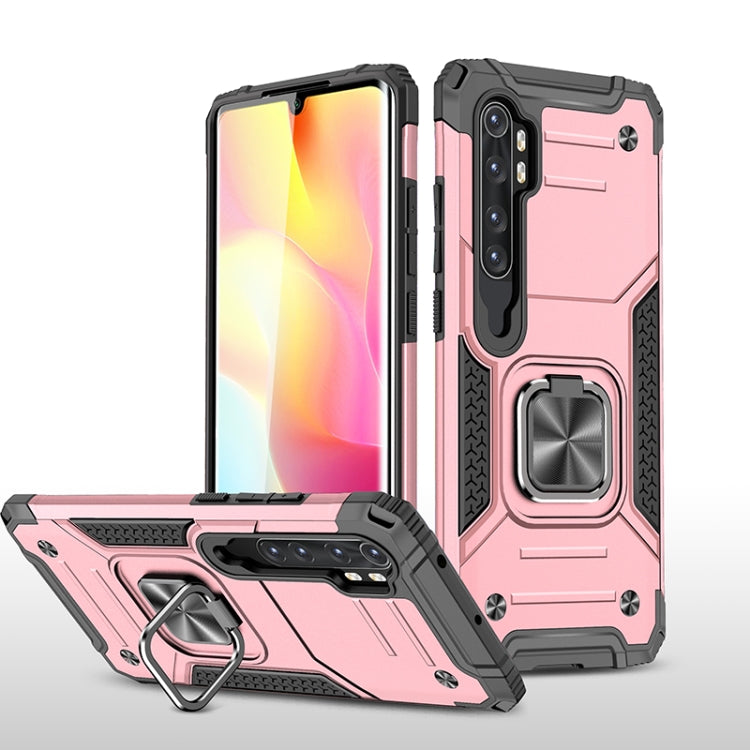 For Xiaomi Note 10 Lite Magnetic Armor Shockproof TPU + PC Case with Metal Ring Holder