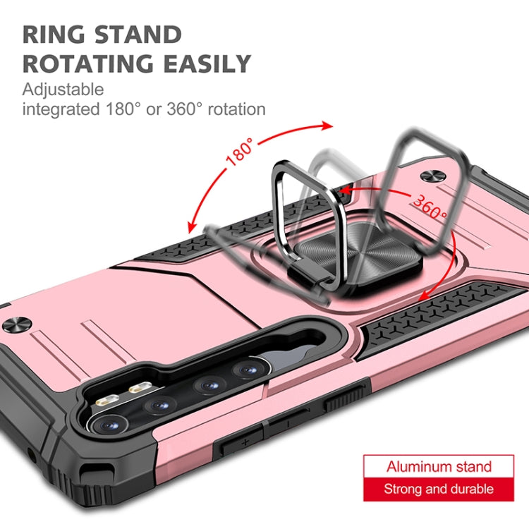 For Xiaomi Note 10 Lite Magnetic Armor Shockproof TPU + PC Case with Metal Ring Holder