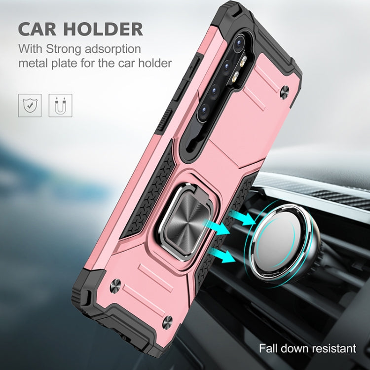 For Xiaomi Note 10 Lite Magnetic Armor Shockproof TPU + PC Case with Metal Ring Holder