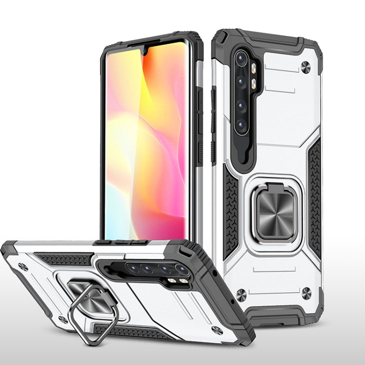 For Xiaomi Note 10 Lite Magnetic Armor Shockproof TPU + PC Case with Metal Ring Holder