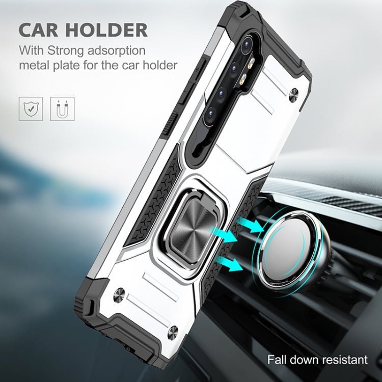 For Xiaomi Note 10 Lite Magnetic Armor Shockproof TPU + PC Case with Metal Ring Holder