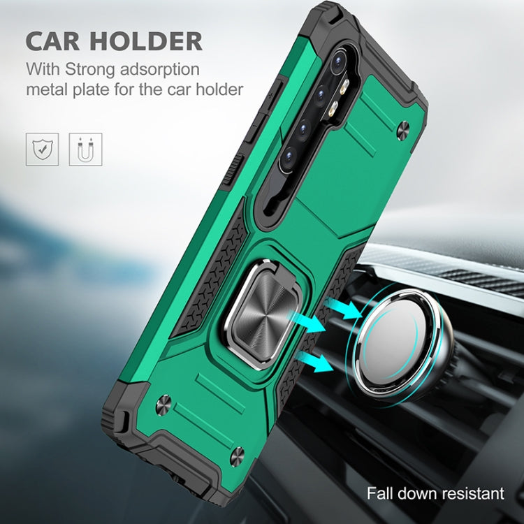 For Xiaomi Note 10 Lite Magnetic Armor Shockproof TPU + PC Case with Metal Ring Holder