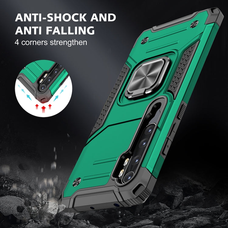 For Xiaomi Note 10 Lite Magnetic Armor Shockproof TPU + PC Case with Metal Ring Holder