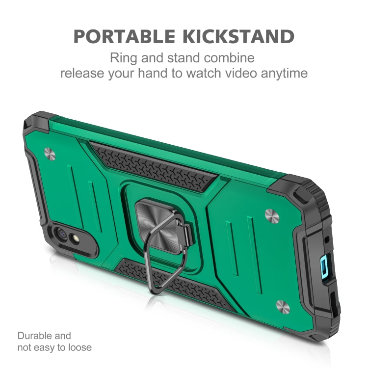 For Xiaomi Redmi 9A Magnetic Armor Shockproof TPU + PC Case with Metal Ring Holder