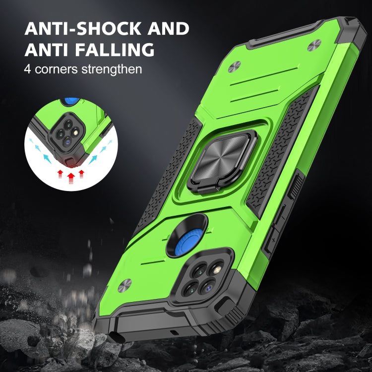 For Xiaomi Redmi 9C Magnetic Armor Shockproof TPU + PC Case with Metal Ring Holder