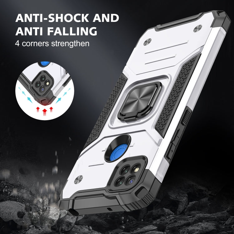 For Xiaomi Redmi 9C Magnetic Armor Shockproof TPU + PC Case with Metal Ring Holder