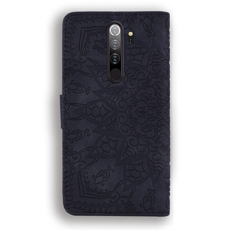 For Xiaomi Redmi Note 8 Pro Calf Pattern Mandala Double Folding Design Embossed Leather Case with Wallet & Holder & Card Slots