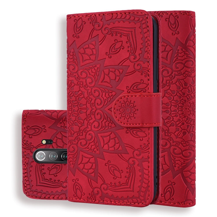 For Xiaomi Redmi Note 8 Pro Calf Pattern Mandala Double Folding Design Embossed Leather Case with Wallet & Holder & Card Slots