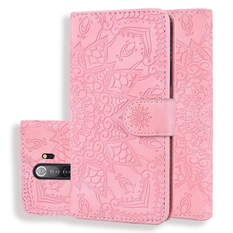 For Xiaomi Redmi Note 8 Pro Calf Pattern Mandala Double Folding Design Embossed Leather Case with Wallet & Holder & Card Slots