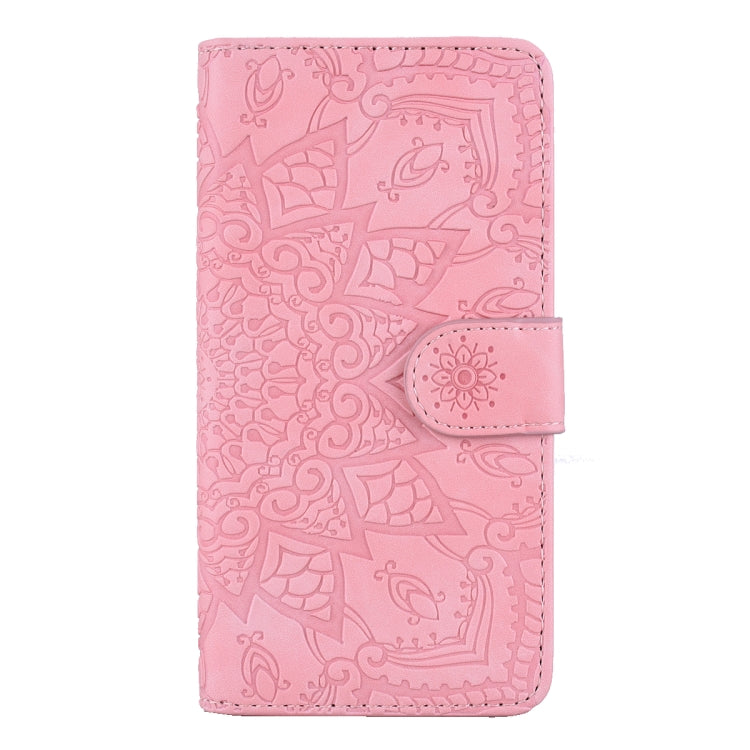 For Xiaomi Redmi Note 8 Pro Calf Pattern Mandala Double Folding Design Embossed Leather Case with Wallet & Holder & Card Slots