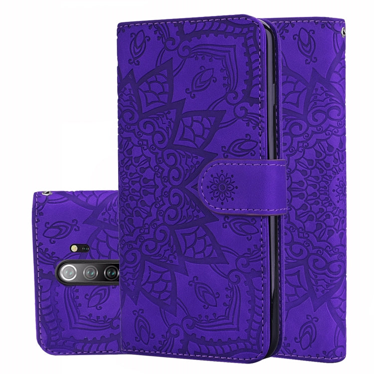 For Xiaomi Redmi Note 8 Pro Calf Pattern Mandala Double Folding Design Embossed Leather Case with Wallet & Holder & Card Slots