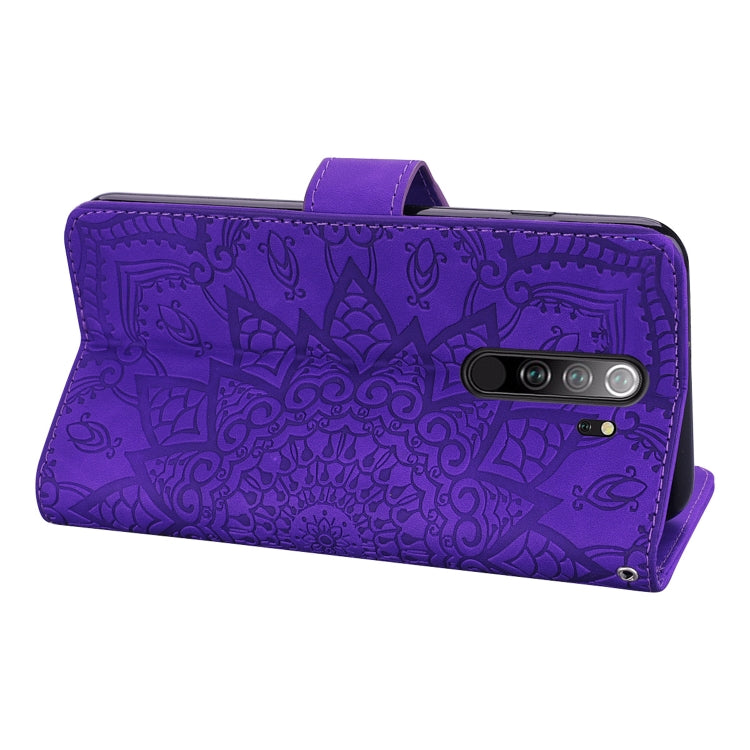 For Xiaomi Redmi Note 8 Pro Calf Pattern Mandala Double Folding Design Embossed Leather Case with Wallet & Holder & Card Slots