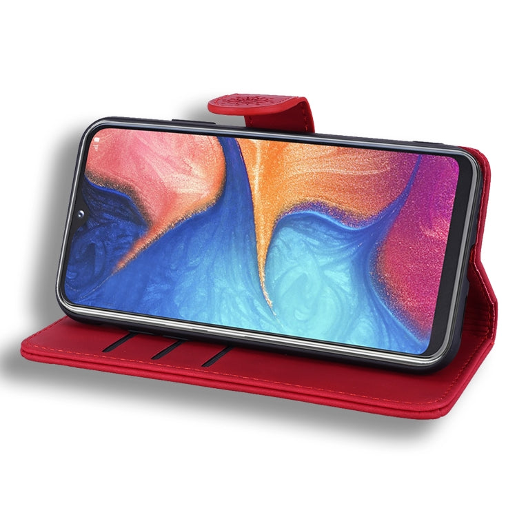 For Galaxy A20s Calf Pattern Mandala Double Folding Design Embossed Leather Case with Wallet & Holder & Card Slots