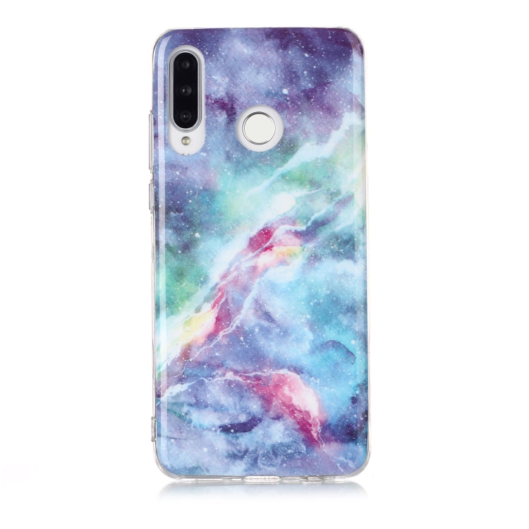 For Huawei P30 Lite Coloured Drawing Pattern IMD Workmanship Soft TPU Protective Case