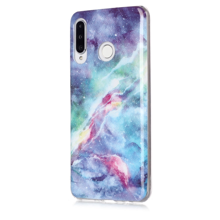 For Huawei P30 Lite Coloured Drawing Pattern IMD Workmanship Soft TPU Protective Case