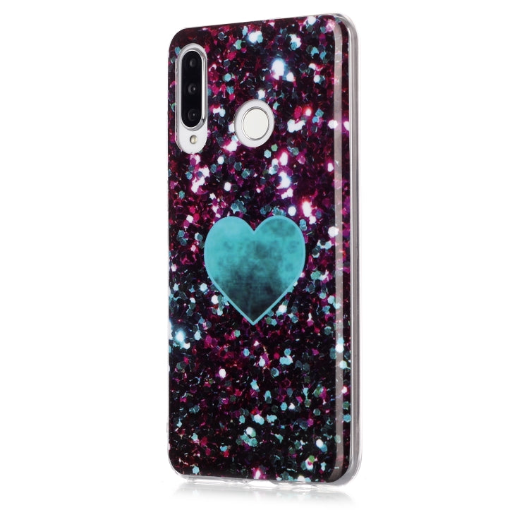For Huawei P30 Lite Coloured Drawing Pattern IMD Workmanship Soft TPU Protective Case