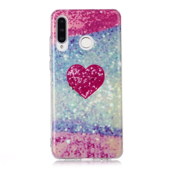 For Huawei P30 Lite Coloured Drawing Pattern IMD Workmanship Soft TPU Protective Case