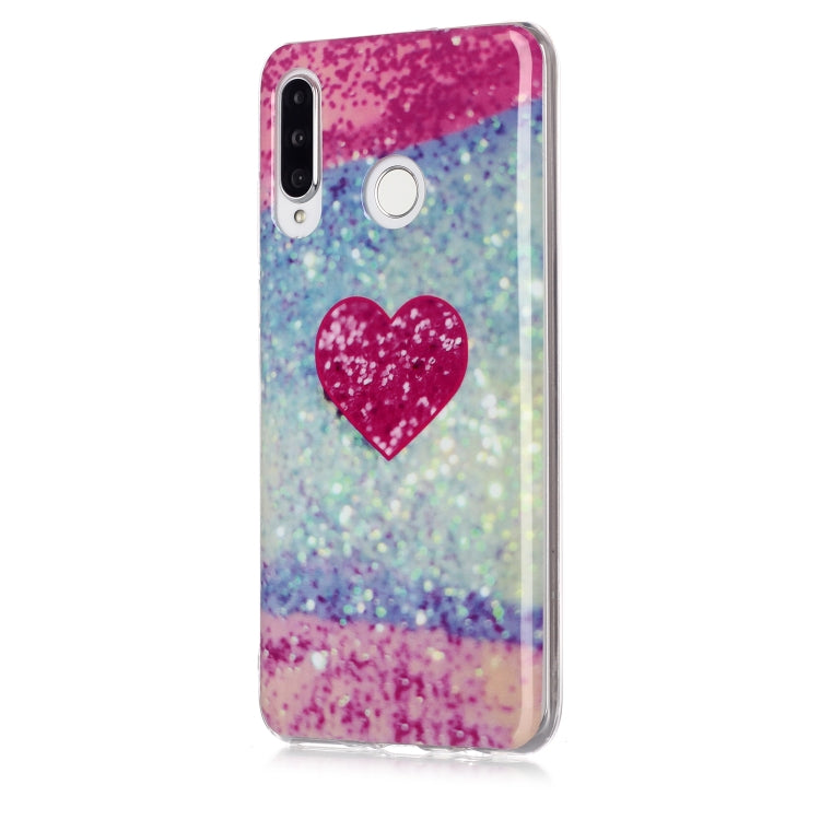 For Huawei P30 Lite Coloured Drawing Pattern IMD Workmanship Soft TPU Protective Case