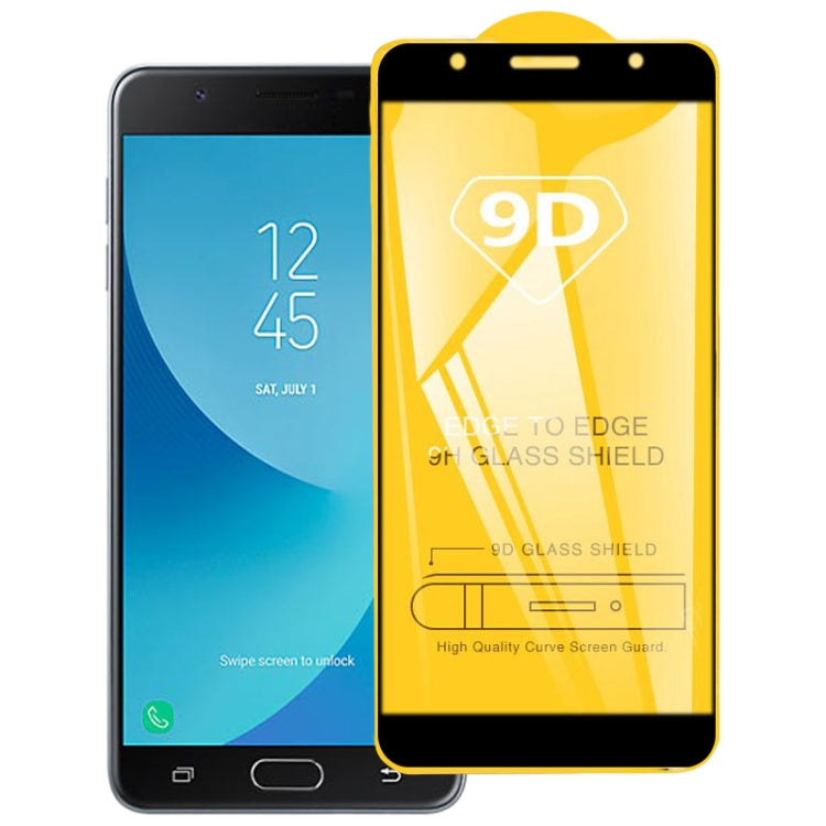 For Samsung Galaxy C7 (2017) / J7+ 9D Full Glue Full Screen Tempered Glass Film