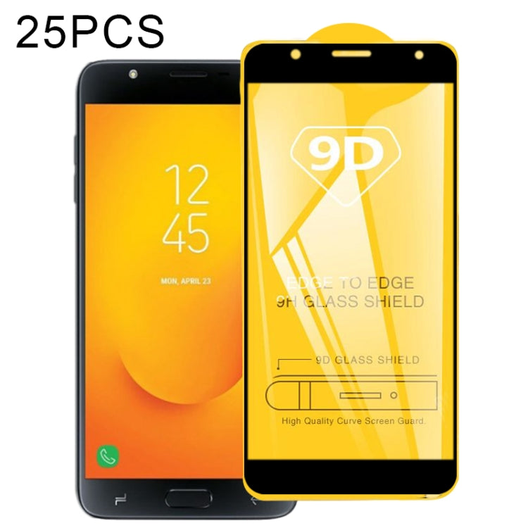 For Samsung Galaxy J7 Duo 25 PCS 9D Full Glue Full Screen Tempered Glass Film